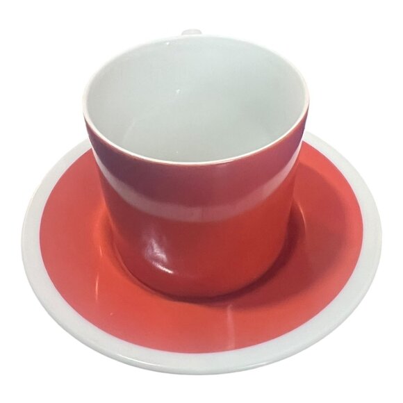 Vintage FITZ and FLOYD Tea Coffee Cup and Saucers Rondelet Terracotta - Picture 2 of 6